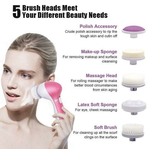 JOCIJI 5-in-1 Facial Cleansing & Massage Brush