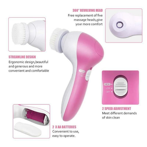 JOCIJI 5-in-1 Facial Cleansing & Massage Brush